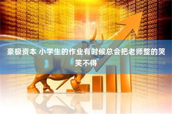 豪极资本 小学生的作业有时候总会把老师整的哭笑不得