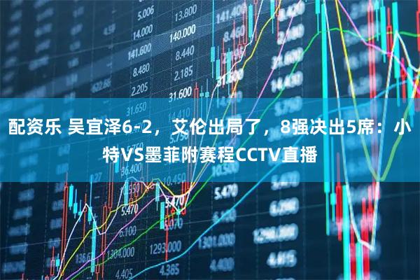 配资乐 吴宜泽6-2，艾伦出局了，8强决出5席：小特VS墨菲附赛程CCTV直播